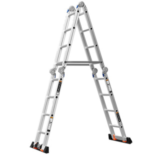 巴芬铝合金多功能加厚折叠梯子工程梯家用人字梯伸缩梯便携梯室外