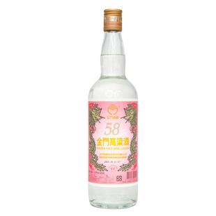 金门高粱酒白金龙红标600ml固态纯粮酿造白酒58度经典酒裸瓶