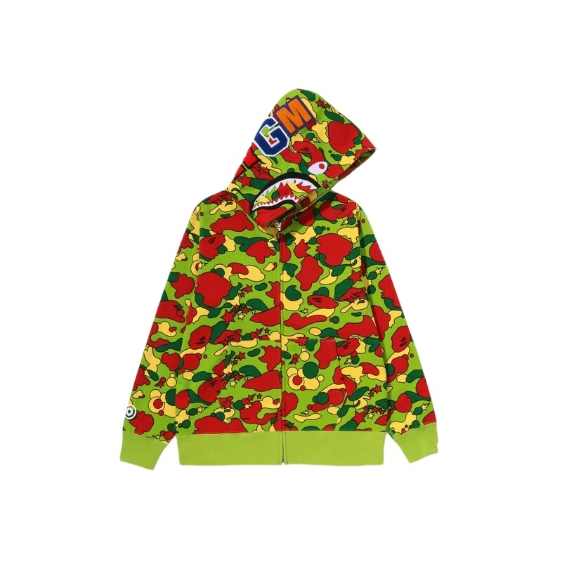 BAPESTA迷彩鲨鱼卫衣开衫外套