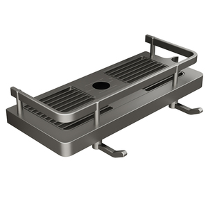 花洒置物架免打孔卫生间淋浴房升降杆支架托盘浴室洗澡沐浴露收纳