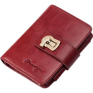 钱包女士短款2025新款真皮爆款折叠卡包一体时尚女式多功能小皮夹