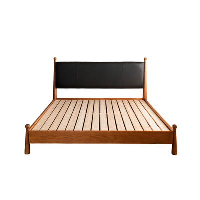 HIMUY罗马床法式复古双人床1.8米主卧全实木真皮布艺软床设计师款