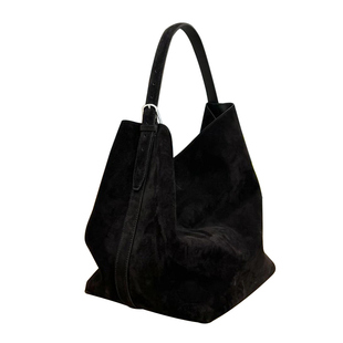 新款真皮女包包麂皮慵懒复古休闲通勤大容量水桶包托特包手提单肩