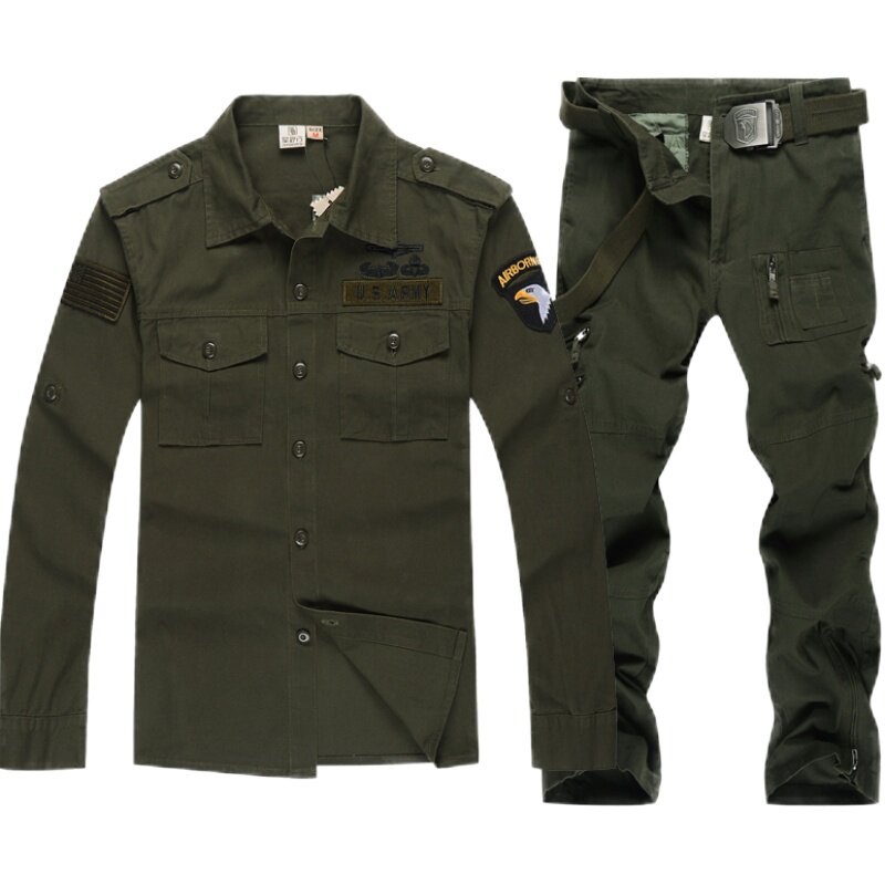 军绿工装迷彩军迷套装野战登山服