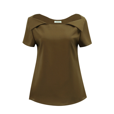 NONRESTRAIN宽松法式短袖衬衫女