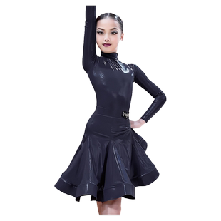 语歌菲少儿拉丁舞比赛规定服女童分体专业2024新款高光莱卡比赛服