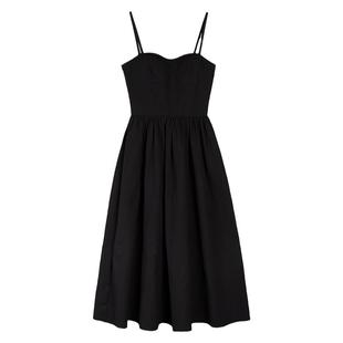 pusumede黑色抹胸连衣裙女2025新款高级感法式吊带裙气质收腰裙子