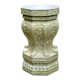 水磨坊新中式庭院人造石鼓石墩阳台花园布置盆景花盆底座造景摆件