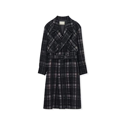 UNICAHOMME进口格纹肌理风衣