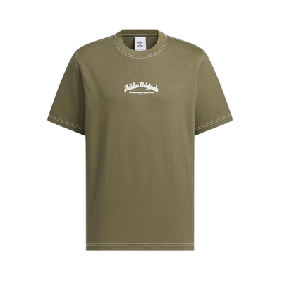 adidas阿迪达斯三叶草宽松半袖夏男橄榄绿圆领短袖T恤 JX2631