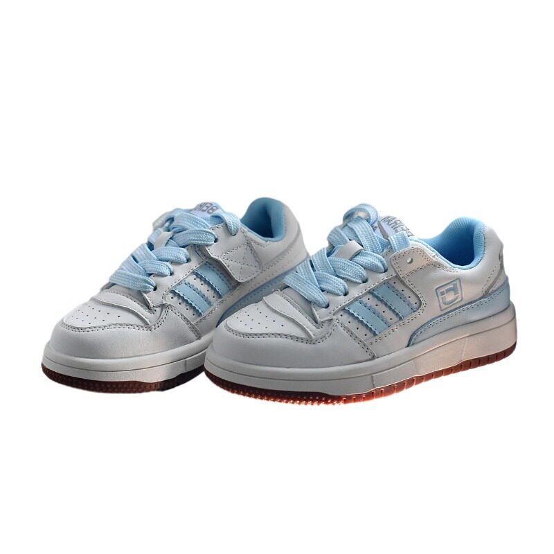 贝然牛皮儿童板鞋小白鞋真皮运动鞋男女童休闲春秋德训学生阿甘鞋