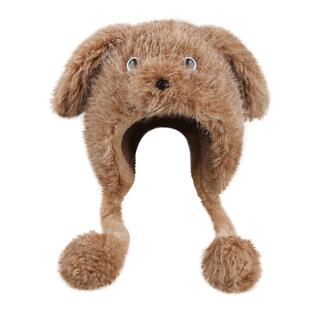 可爱会动小狗狗耳朵毛绒帽子女冬季加绒加厚保暖防寒护耳雷锋帽潮