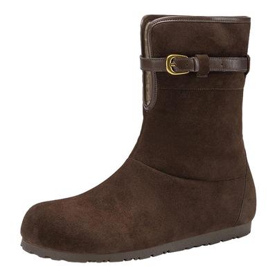 达芙妮雪地靴女加绒平底勃肯短靴