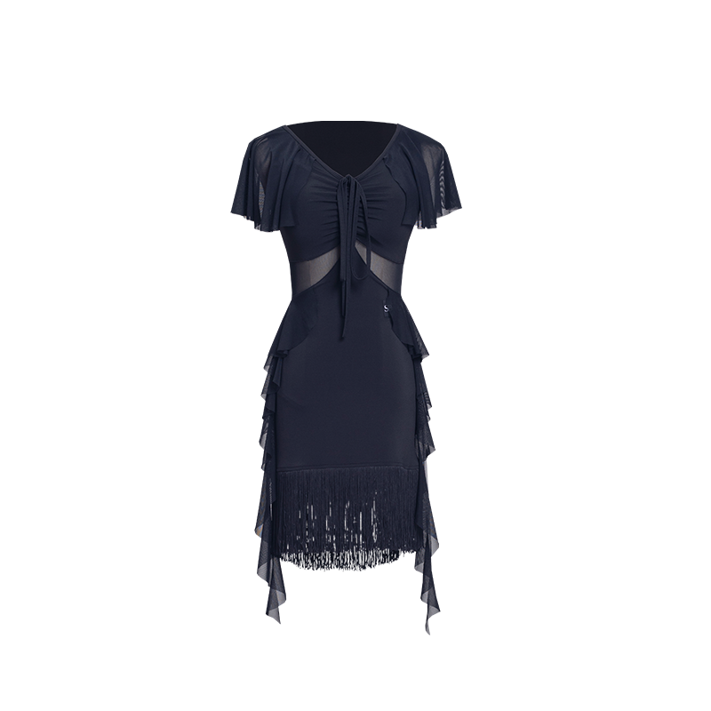 尚芭菲 2023拉丁舞练功服女成人流苏连衣裙套装夏季拉丁舞服L9861