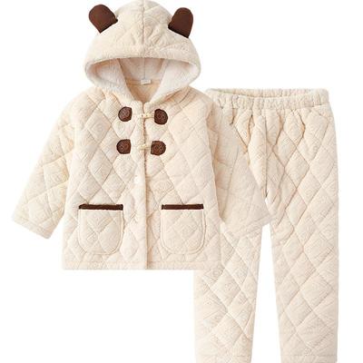 英氏儿童睡衣加绒加厚居服套装