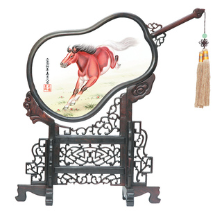 吉祥童子马宝宝出生礼物定制胎毛绣胎毛画婴儿纪念品汗血宝马2014