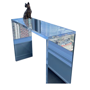 设计师款亚克力玄关桌透明端景台门厅玻璃桌子水晶窄靠墙条案定制