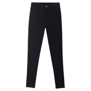 加绒打底裤女外穿2025新款秋冬黑色紧身加厚九分小脚黑裤保暖棉裤