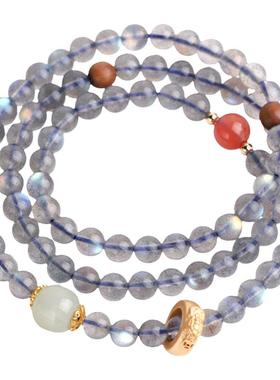 心斋堂女月光石本命佛原创手链