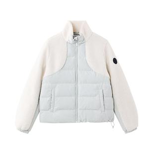 ELLE ACTIVE女装休闲摇粒绒拼接羽绒服25年冬款防风保暖短款外套