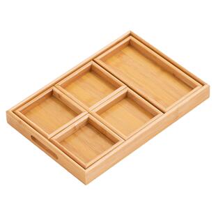 竹制九宫格茶点盘家用分格零食干泡盘客厅茶几泡茶托盘坚果收纳盒