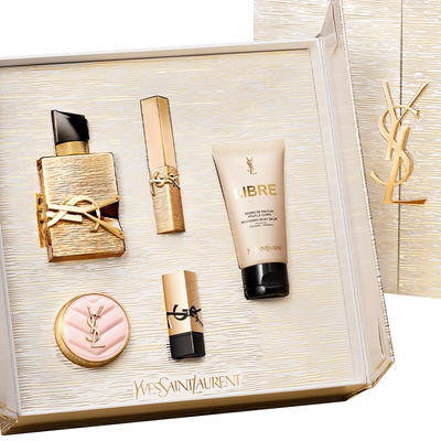 【圣诞礼物】正品YSL圣罗兰香水彩妆套装 限定小金条自由之水礼盒