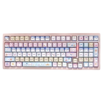 猫尔本M99女生可爱机械键盘三模热拔插单色白灯麻将音游戏办公
