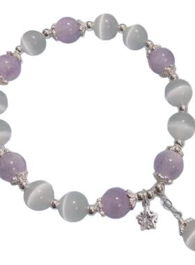 仿猫眼石手工串珠手链女学生手串