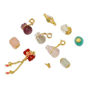 天然粉水晶红玛瑙天河石随形珠散珠桶珠链接吊坠手工DIY首饰配件