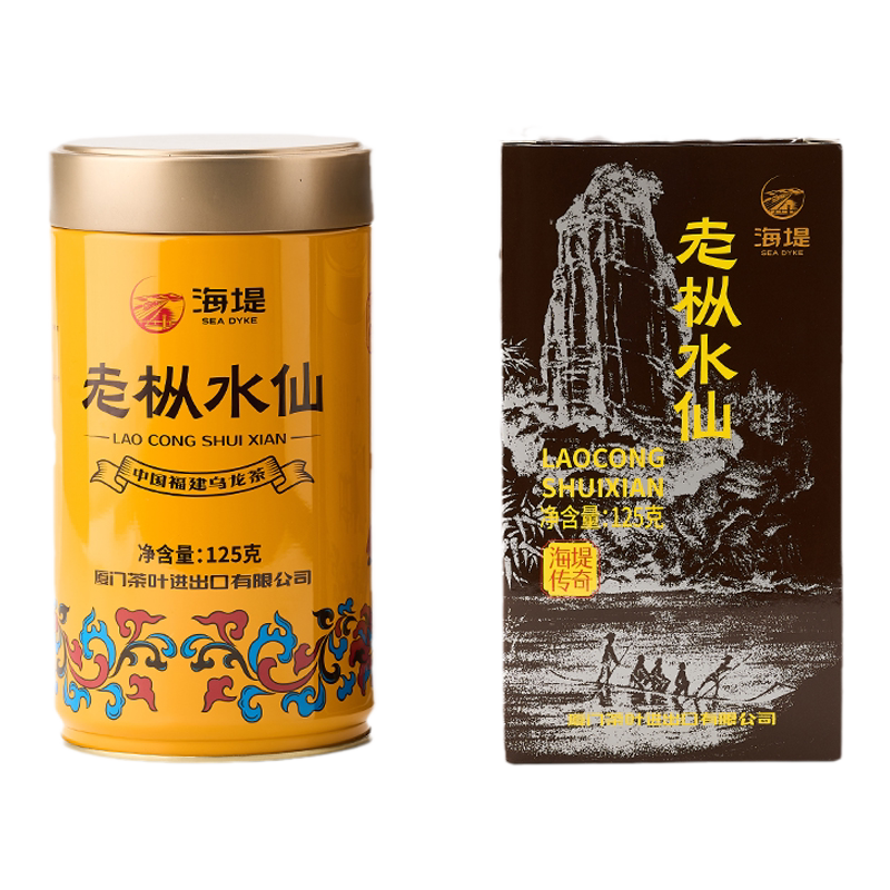 海堤茶叶旗舰店AT102A浓香型黄罐升级125g岩茶海堤传奇老枞水仙
