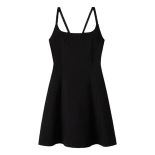 pusumede 黑色吊带连衣裙女夏新款a字短裙高级感气质收腰裙子