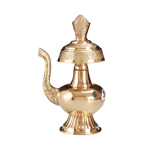 贲巴壶纯铜藏传用品尼泊尔工艺文巴壶净水瓶灌顶密宗法器宝瓶大号