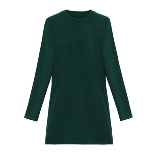 轻奢棉秋冬连衣裙女长袖半高领内搭加绒加厚中长款修身打底卫衣裙