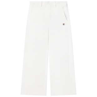 杨幂同款FILA斐乐女士梭织长裤2025夏季新款时尚休闲宽松阔腿裤子