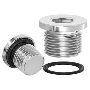 304不锈钢内六角ED圈密封堵头带法兰边油塞英制丝堵螺塞G1/2 3分4