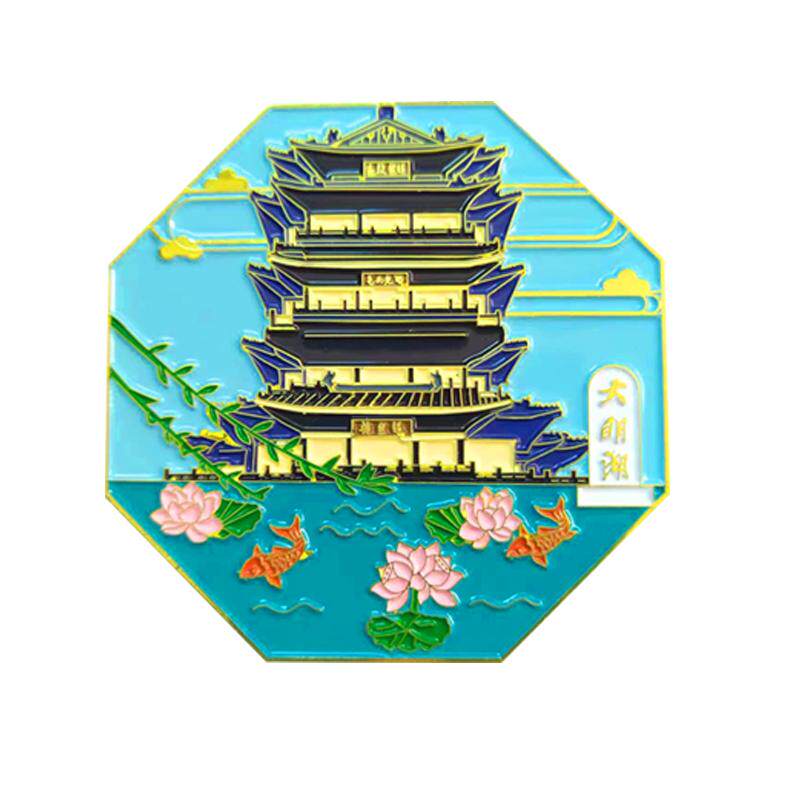 创意大明湖超然楼金属磁吸冰箱贴