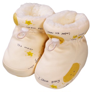 巧巧牛婴儿鞋冬季加绒保暖棉鞋新生儿宝宝鞋袜软底不掉鞋脚套鞋子