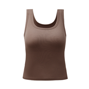 宽肩带运动背心女美背带胸垫外穿内搭夏打底文胸白色吊带免穿内衣