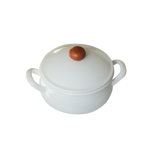 日本进口野田珐琅锅pochka搪瓷双耳带盖汤锅炖锅一人食单柄奶锅