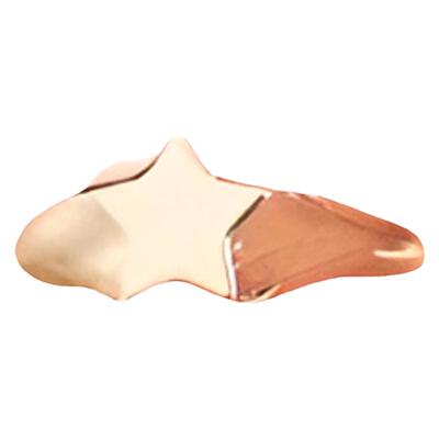 手作五角星图章戒指18k金