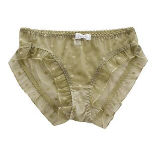 日系少女性感网纱透气内裤女可爱波点蕾丝荷叶边低腰女士三角裤头