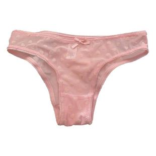 粉红性感少女三角裤超薄爱心网纱低腰舒适透气诱惑T裤女生内裤