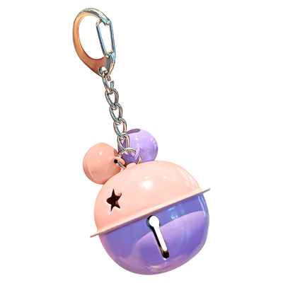 糖果色铃铛钥匙扣耐用烤漆汽车钥匙挂饰书包挂件手工配饰钥匙圈链