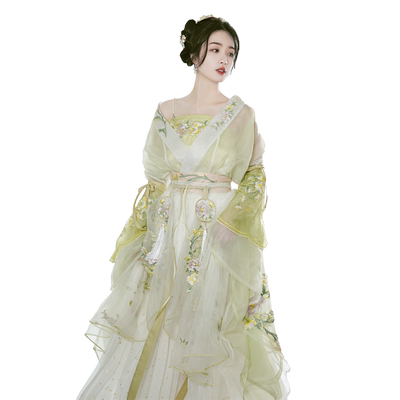 南北朝汉服大袖襦超仙晋制齐腰夏