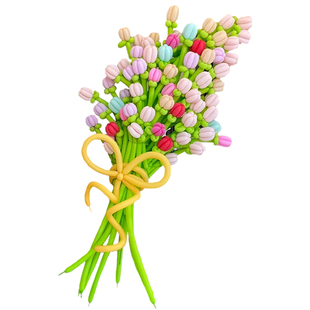 情人节活动郁金香长条气球花束橱窗氛围拍照装饰道具花朵场景布置