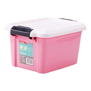 康溢糖果色多功能收纳箱衣物玩具杂物储物箱带轮可移动整理箱小号