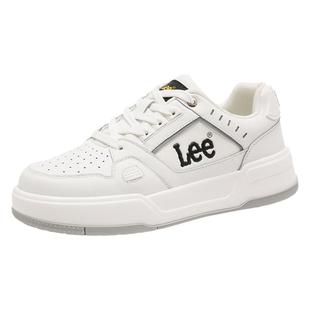 Lee男鞋新款冬季运动鞋休闲真皮鞋子百搭小白鞋青春潮流厚底板鞋