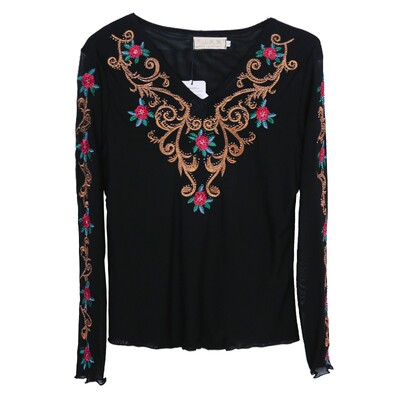 绣花烫钻网纱夏季透气款新疆舞服