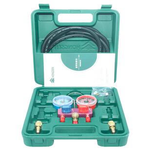 鸿森加液双表 R22/410加氟工具/雪种冷媒表/家用空调维修加氟表组