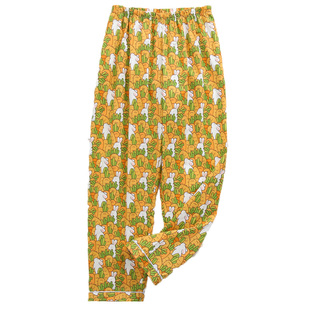 睡裤女长裤纯棉布春夏卡通大码休闲简约梭织宽松可爱家居裤春秋季